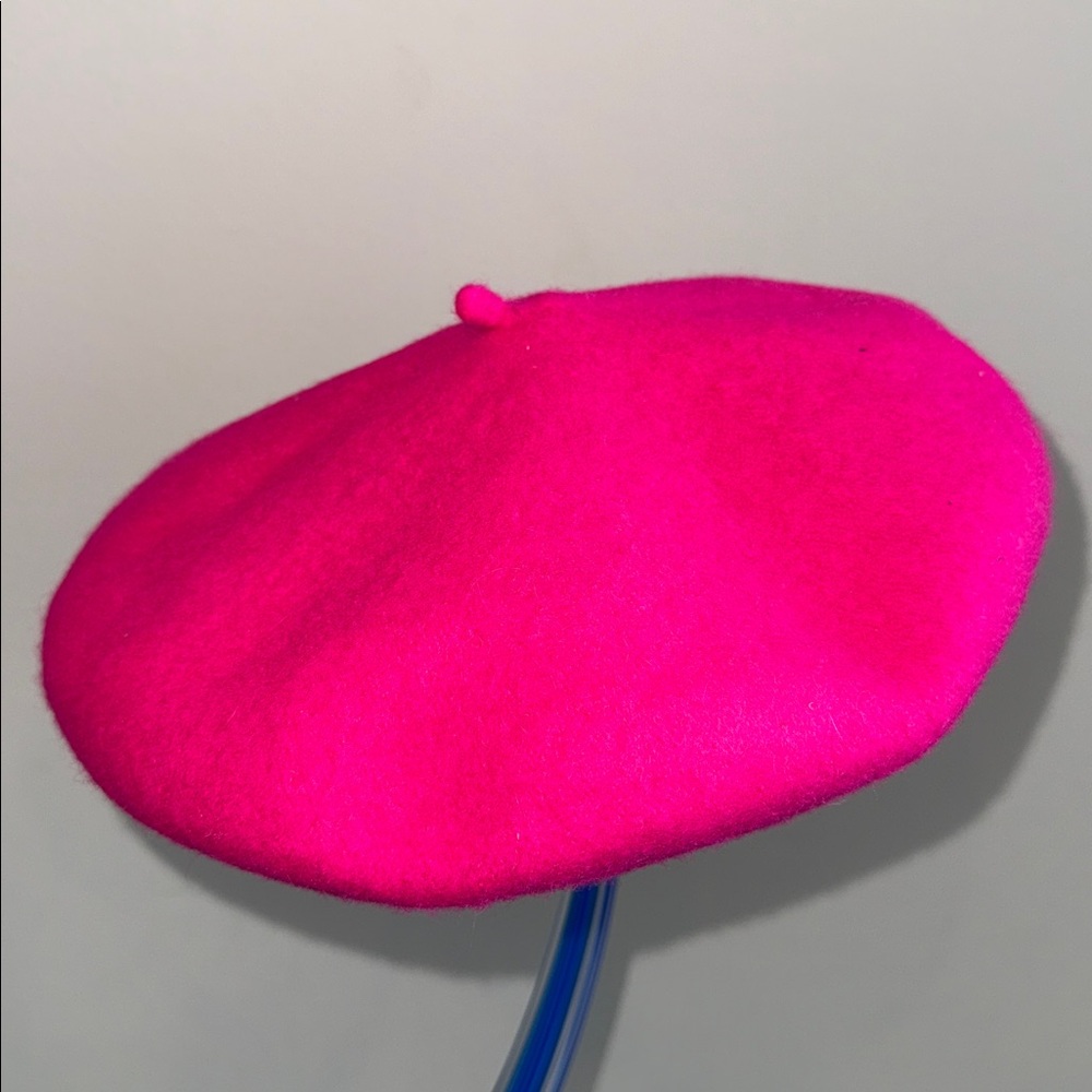 Fuchsia Wool Beret